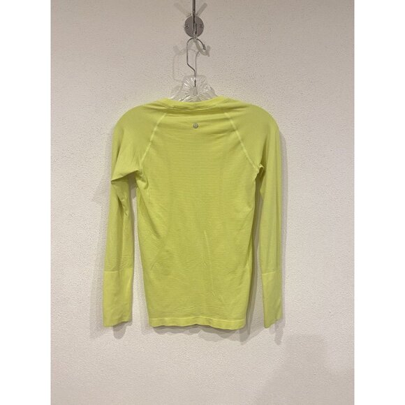 Lululemon Shirt Womens 4 Yellow Swiftly Tech Long Sleeve Crewneck Thumbholes Run - Picture 4 of 6